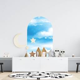 Clouds Arch Decal , Headboard Wall Peel & Stick Removable Sticker - Thevinylcreations - thumbnail 3