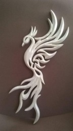 Handmade Linden Wood Phoenix Bird Carving Wall Art - thumbnail 1