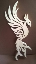 Handmade Linden Wood Phoenix Bird Carving Wall Art - thumbnail 2