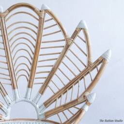 Handmade Lotus Leaf Style Rattan Wicker Chair Floral Design Elegant Bamboo Seat - thumbnail 3