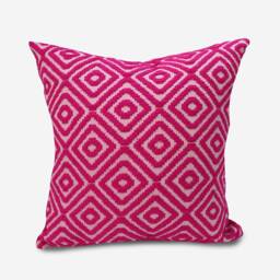 Magenta Pillow Cover Preppy Geometric Cushion, Handmade Cotton - thumbnail 1