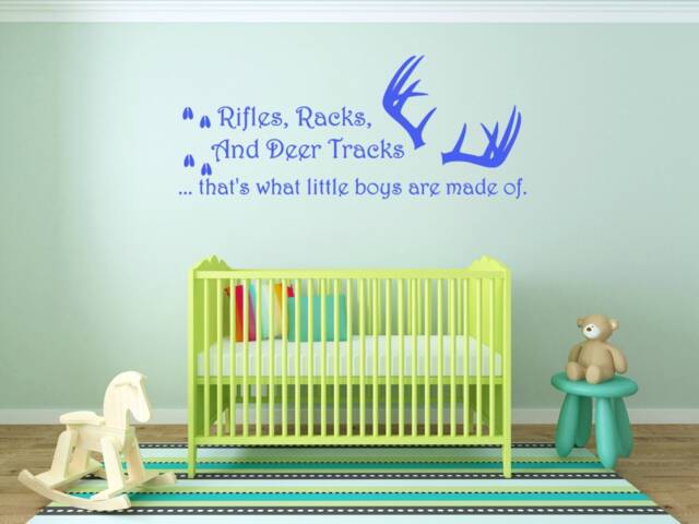 Rifles Racks Deer Tracks Vinyl Wall Decal, Boys Nursery Decor - image 1