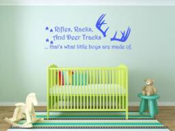 Rifles Racks Deer Tracks Vinyl Wall Decal, Boys Nursery Decor - thumbnail 1