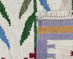 Personalized Handwoven Wool Kilim Rug Scandinavian Floral Design - thumbnail 1