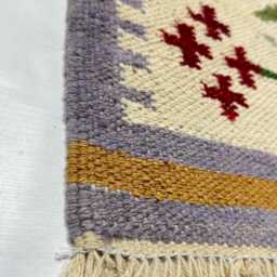 Personalized Handwoven Wool Kilim Rug Scandinavian Floral Design - thumbnail 3