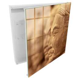 Historical Sculpture Wall Mounted Key Cabinet, Beige Box For Home, Classic Art, Art & History Lovers - thumbnail 2