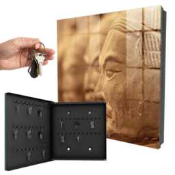 Historical Sculpture Wall Mounted Key Cabinet, Beige Box For Home, Classic Art, Art & History Lovers - thumbnail 1