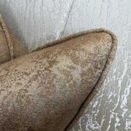 Gold Textured Cushion Cover - Self Piped Diana Pillow Cover, Beaumont Fabric, Home Decor Designer - thumbnail 3