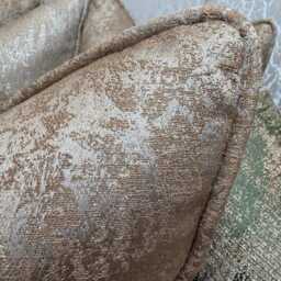 Gold Textured Cushion Cover - Self Piped Diana Pillow Cover, Beaumont Fabric, Home Decor Designer - thumbnail 2