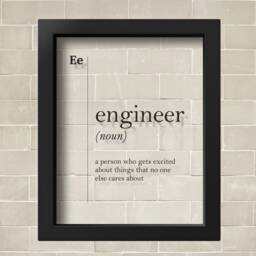 Transparent Engineer Definition Gift Mechanics Professions Office Decor Coworker New Job Dictionary Art - thumbnail 2