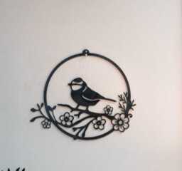 Tony The Bluetit - With Flowers Gift Garden Wall Art Mothers Day - thumbnail 3
