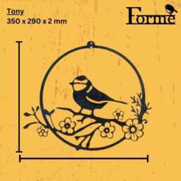 Tony The Bluetit - With Flowers Gift Garden Wall Art Mothers Day - thumbnail 2