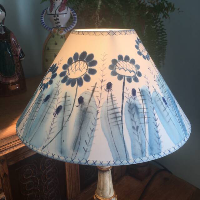 Bloomsbury Lampshade, Scandi Style Hand Painted Interiors, Bespoke Lighting, Floral Lampshades - image 1