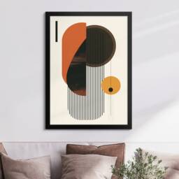 Boho Nordic Shapes Wall Decor Abstract Art Framed Poster Print & Canvas Bedroom Home Interior Gift For Her Girlfriend - thumbnail 4
