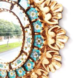 "Peruvian Mirrors ""Turquoise Shell 40cm" - thumbnail 2