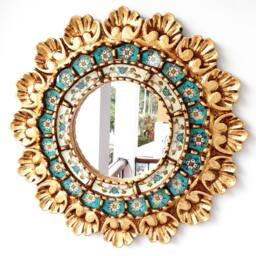 "Peruvian Mirrors ""Turquoise Shell 40cm"