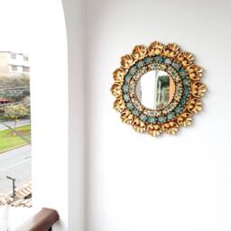"Peruvian Mirrors ""Turquoise Shell 40cm" - thumbnail 3