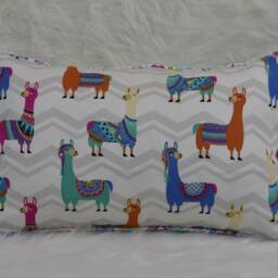 Hypoallergenic Handmade Llama Pillow With Pom Poms - thumbnail 3
