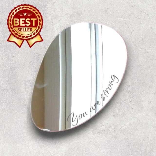 Pebble Acrylic Mirror Wall Art Engraved Options - image 1