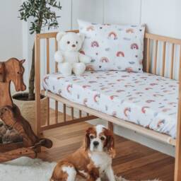 Colourful Rainbow Sheet, Soft Cotton Baby Crib Nursery Twin Bed Setting, Set - thumbnail 2