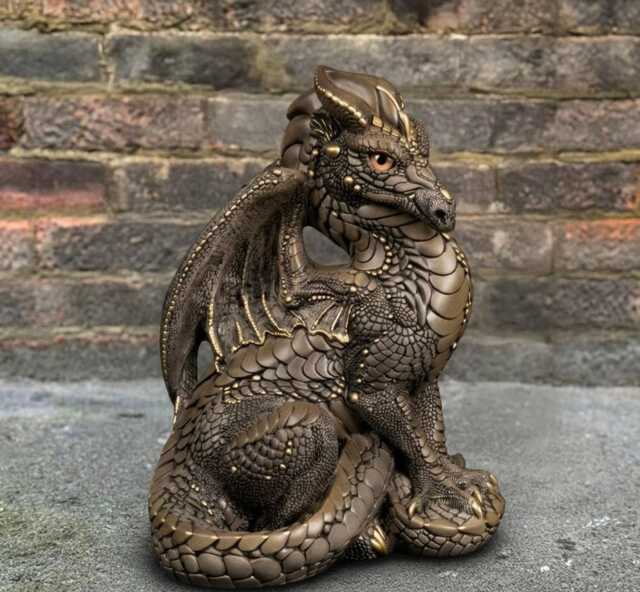Concrete Dragon Figure Outdoor Garden Decoration Stone Animal Sculpture Handmade Wildlife Ornament Cement Statue Yard Art Gift - image 1
