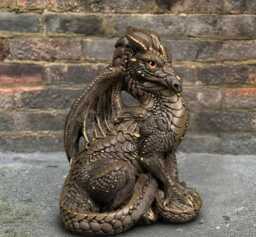 Concrete Dragon Figure Outdoor Garden Decoration Stone Animal Sculpture Handmade Wildlife Ornament Cement Statue Yard Art Gift