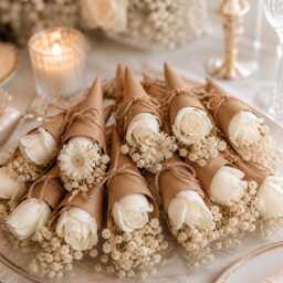 Rustic Flower Candle Favors - Soy Wax Wedding Bridal Shower Gifts Engagement Party Decor Bachelorette Eco Friendly - thumbnail 4