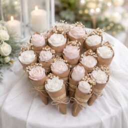 Rustic Flower Candle Favors - Soy Wax Wedding Bridal Shower Gifts Engagement Party Decor Bachelorette Eco Friendly