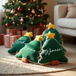 Personalized Holiday Pillow, 3D Christmas Tree Kids Decor, Throw Family Gifts - thumbnail 3