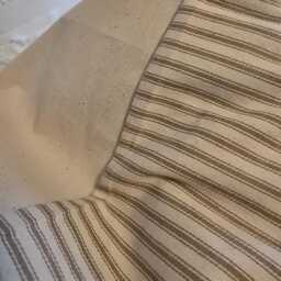 Khaki Ticking Stripe Pillow Cover Farmhouse Style Slipcover - thumbnail 2