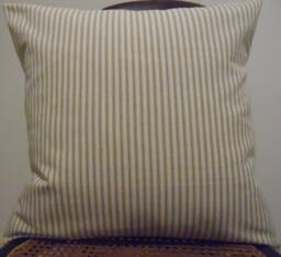 Khaki Ticking Stripe Pillow Cover Farmhouse Style Slipcover - thumbnail 1
