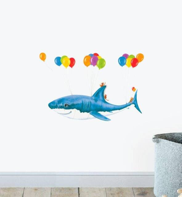 A Sharks Dream Wall Sticker Decal - Kids Stickers, Animals Childrens Decals, Art, Room, Girl, Boy