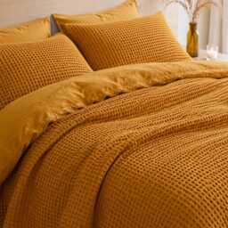25 Colors Waffle 100% Cotton Duvet Cover Set - thumbnail 4
