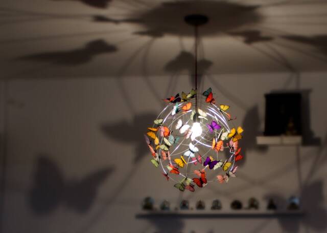 Butterfly Shadow Lamp Chandelier Custom Color Pendant Light - image 1