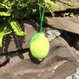 Lime Bauble Needle Felted Decoration Handmade From Sheep Wool - thumbnail 4