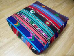 Kilim Pouf Square 24x24x8 Inches Vibrant Pouf Poufs Floor Pillow Cover Oversize Anatolian Home Decor