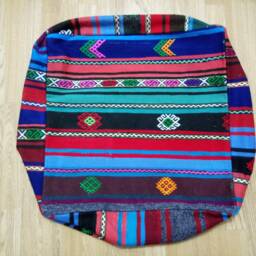 Kilim Pouf Square 24x24x8 Inches Vibrant Pouf Poufs Floor Pillow Cover Oversize Anatolian Home Decor - thumbnail 2