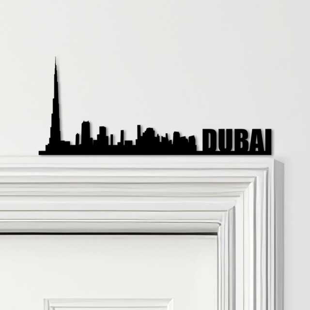 Door Topper Dubai Skyline Various Colours Top Of Decorative Sign - Sign, Novelty Wall Decor, Frame Art, Art - image 1