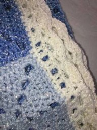 Handmade Crocheted Gingham-Style Soft Baby Blankets - Green, Yellow, Blue, Light White W/Stars & Starbursts Custom Orders Available - thumbnail 4