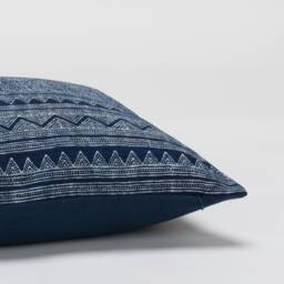 Indigo Batik Throw Pillow Cover, Hmong Hill Tribe Design - 20x20 - thumbnail 4