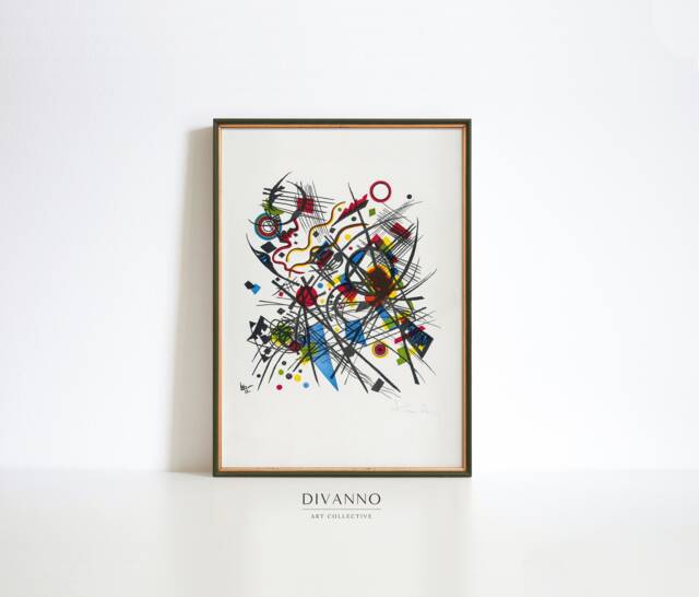 Kandinsky Small Worlds Art Print, Bauhaus Lithograph Square Exhibition Poster, Printable Abstract Wall Art, Geometric Trendy Home Decor Gift - image 1