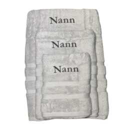 Embroidered Turquoise Egyptian Cotton Towel Bale, Personalized Set - thumbnail 2