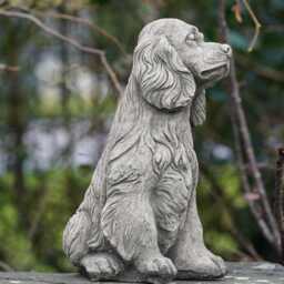 Spaniel Stone Statue - Animal Puppy Dog Outdoor Garden Sculpture Figure Ornament - thumbnail 3