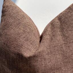Brown Linen Pillowcase, Fall Decor, Decorative Pillow Cover, Throw Pillow, 20x20, Handmade - thumbnail 4