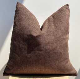 Brown Linen Pillowcase, Fall Decor, Decorative Pillow Cover, Throw Pillow, 20x20, Handmade - thumbnail 1