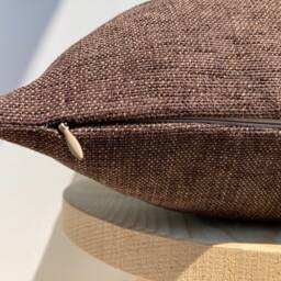 Brown Linen Pillowcase, Fall Decor, Decorative Pillow Cover, Throw Pillow, 20x20, Handmade - thumbnail 2