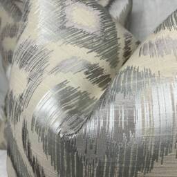 Luxury Cushion Pillow Cover Studio G Designer Fabric Natural Ivory Silver High Quality Handmade Double Sided Made in UK Geometric - thumbnail 3
