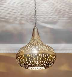 Bronze Moroccan Lantern Handcut Brass Pendant Light - Ceiling Fixture