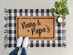 Grandparent Gifts - Custom Coir Mat Home Decor Nana Papa Doormat Housewarming Grandparents Welcome Door Personalized - thumbnail 1