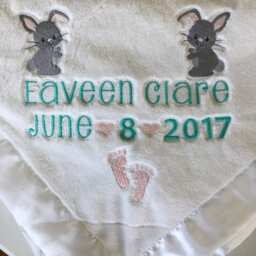 Custom Baby Birth Blanket. Embroidered & Personalized. Statistics. Gift. Grandparent - thumbnail 2